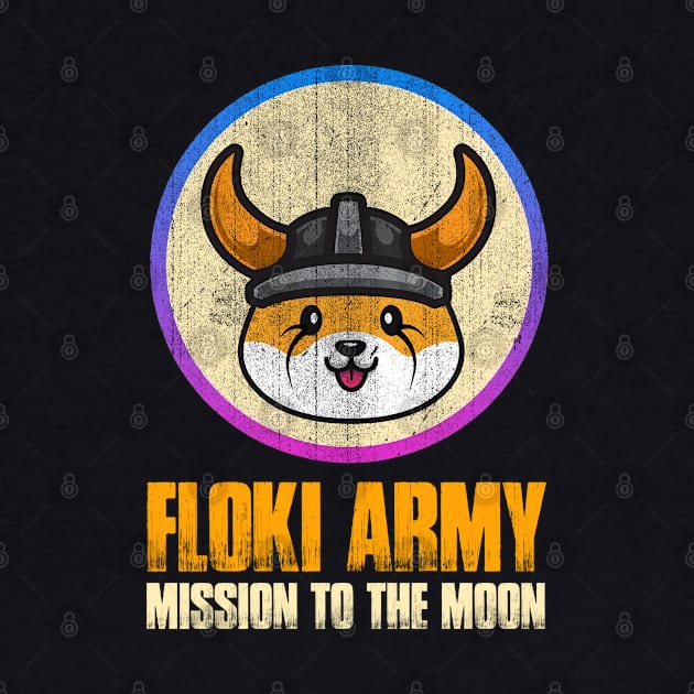 Floki Inu Coin Mission To The Moon Floki Army Vintage Crypto Token Cryptocurrency Wallet Birthday Gift For Men Women by Thingking About